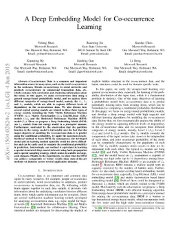 A Deep Embedding Model for Co-occurrence Learning