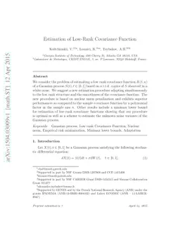 Estimation of Low-Rank Covariance Function