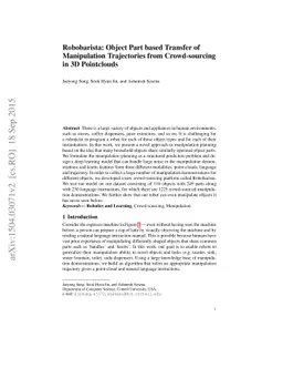 Robobarista: Object Part based Transfer of Manipulation Trajectories
  from Crowd-sourcing in 3D Pointclouds