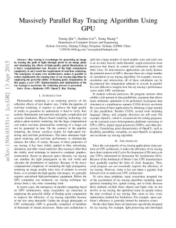 Massively Parallel Ray Tracing Algorithm Using GPU
