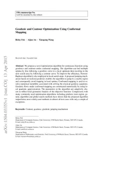 Geodesic and Contour Optimization Using Conformal Mapping