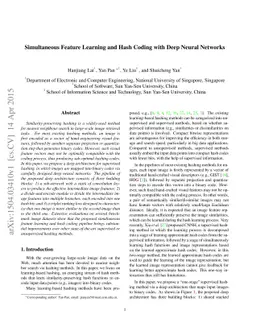 Simultaneous Feature Learning and Hash Coding with Deep Neural Networks