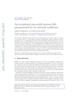 An exceptional max-stable process fully parameterized by its extremal
  coefficients