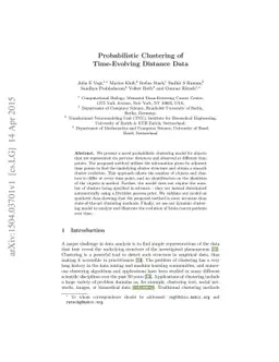 Probabilistic Clustering of Time-Evolving Distance Data