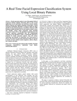 A Real Time Facial Expression Classification System Using Local Binary
  Patterns