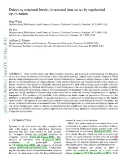 Detecting structural breaks in seasonal time series by regularized
  optimization