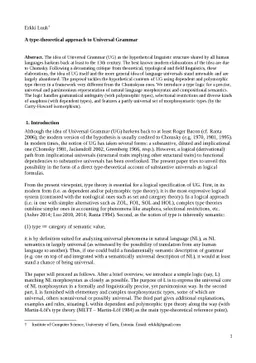 A type-theoretical approach to Universal Grammar