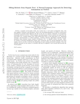 Sifting Robotic from Organic Text: A Natural Language Approach for
  Detecting Automation on Twitter