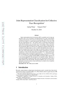 Joint Representation Classification for Collective Face Recognition