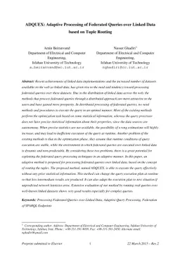 ADQUEX: Adaptive Processing of Federated Queries over Linked Data based
  on Tuple Routing
