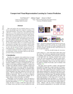 Unsupervised Visual Representation Learning by Context Prediction