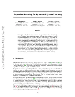 Supervised Learning for Dynamical System Learning