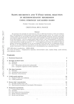 Slope heuristics and V-Fold model selection in heteroscedastic
  regression using strongly localized bases