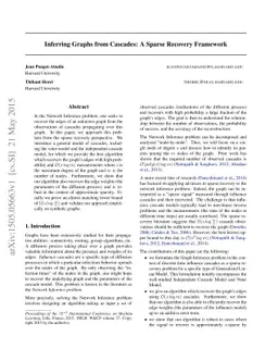 Inferring Graphs from Cascades: A Sparse Recovery Framework