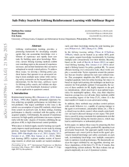 Safe Policy Search for Lifelong Reinforcement Learning with Sublinear
  Regret