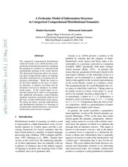 A Frobenius Model of Information Structure in Categorical Compositional
  Distributional Semantics