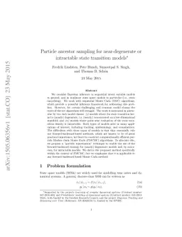 Particle ancestor sampling for near-degenerate or intractable state
  transition models