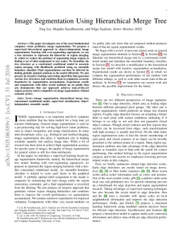 Image Segmentation Using Hierarchical Merge Tree