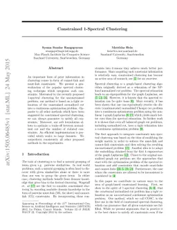Constrained 1-Spectral Clustering