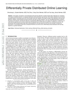 Differentially Private Distributed Online Learning