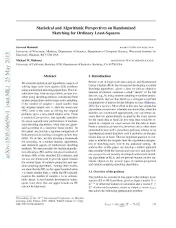 Statistical and Algorithmic Perspectives on Randomized Sketching for
  Ordinary Least-Squares -- ICML
