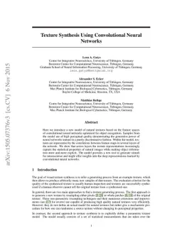 Texture Synthesis Using Convolutional Neural Networks