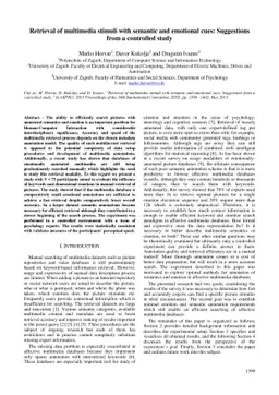 Retrieval of multimedia stimuli with semantic and emotional cues:
  Suggestions from a controlled study