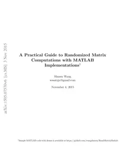 A Practical Guide to Randomized Matrix Computations with MATLAB
  Implementations