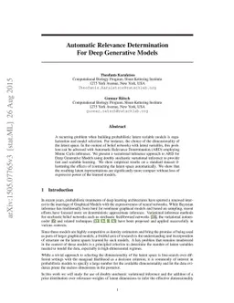 Automatic Relevance Determination For Deep Generative Models