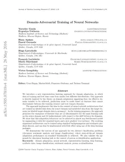 Domain-Adversarial Training of Neural Networks