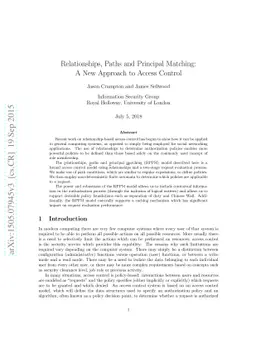Relationships, Paths and Principal Matching: A New Approach to Access
  Control