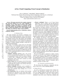 Ad hoc Cloud Computing: From Concept to Realization