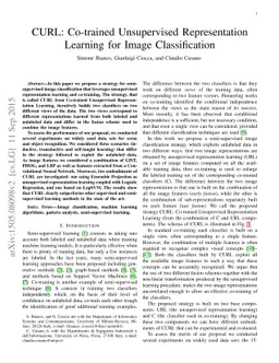 CURL: Co-trained Unsupervised Representation Learning for Image
  Classification