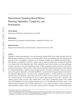 Deterministic Sampling-Based Motion Planning: Optimality, Complexity,
  and Performance