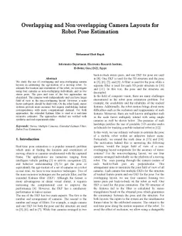 Overlapping and Non-overlapping Camera Layouts for Robot Pose Estimation