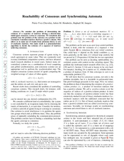 Reachability of Consensus and Synchronizing Automata