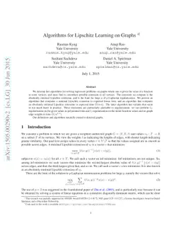 Algorithms for Lipschitz Learning on Graphs