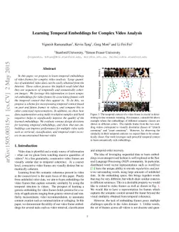 Learning Temporal Embeddings for Complex Video Analysis