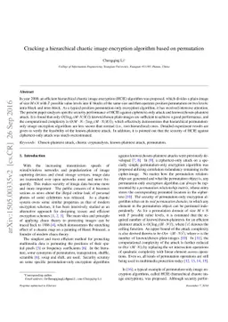Cracking a hierarchical chaotic image encryption algorithm based on
  permutation