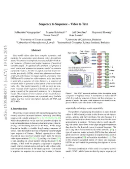 Sequence to Sequence -- Video to Text