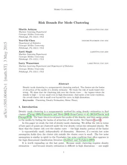 Risk Bounds For Mode Clustering