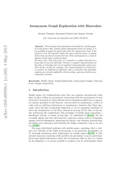 Anonymous Graph Exploration with Binoculars