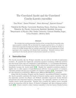 The Correlated Jacobi and the Correlated Cauchy-Lorentz ensembles