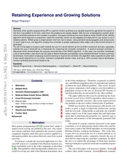 Retaining Experience and Growing Solutions