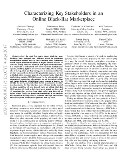 Characterizing Key Stakeholders in an Online Black-Hat Marketplace