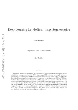 Deep Learning for Medical Image Segmentation
