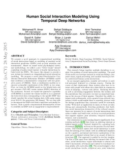 Human Social Interaction Modeling Using Temporal Deep Networks
