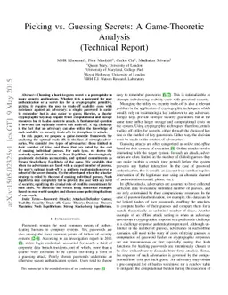 Picking vs. Guessing Secrets: A Game-Theoretic Analysis (Technical
  Report)