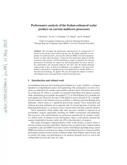 Performance analysis of the Kahan-enhanced scalar product on current
  multicore processors