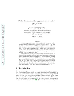 Perfectly secure data aggregation via shifted projections